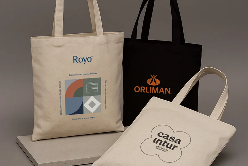 Bolsas de tela personalizadas con logos de empresa